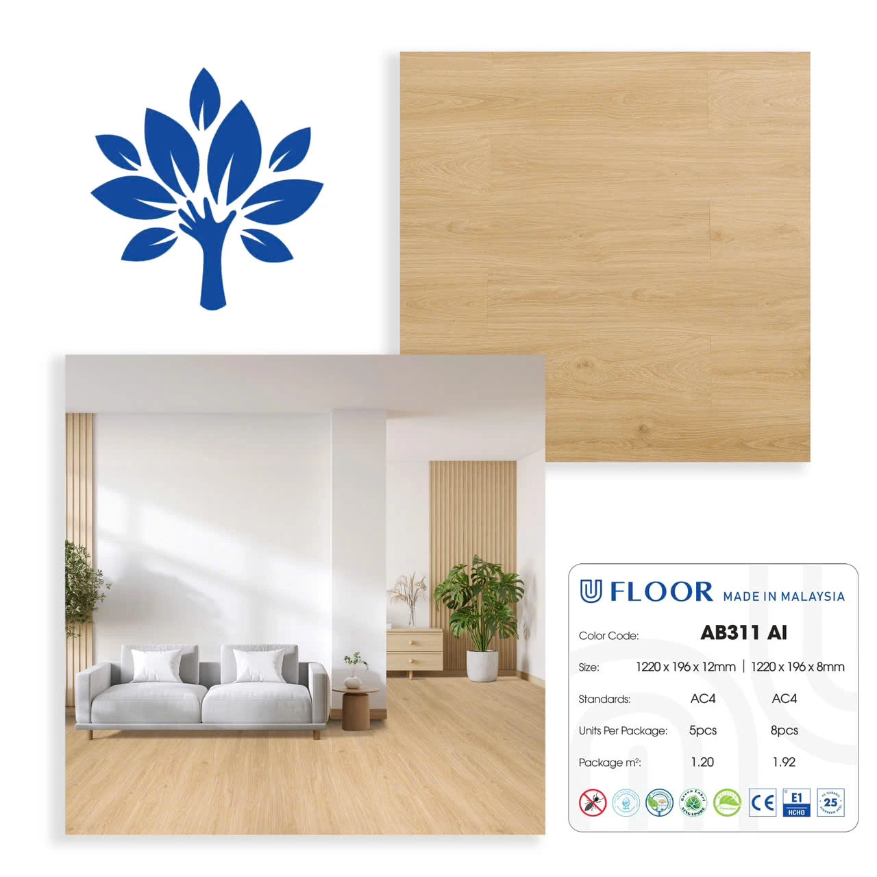 Sàn Gỗ Ufloor 311/8mm