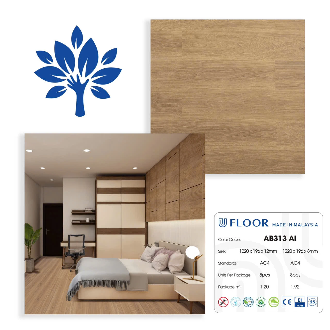 Sàn Gỗ Ufloor 313/8mm