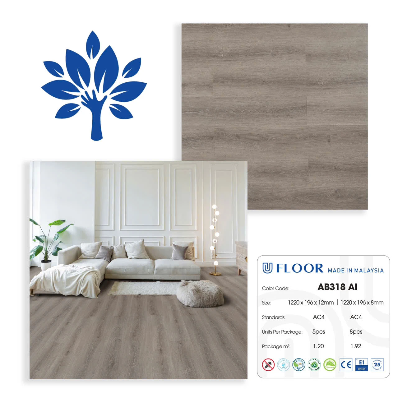 Sàn Gỗ Ufloor 318/8mm